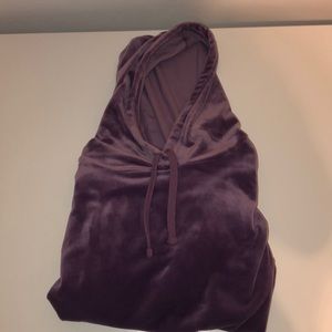 velvet purple cropped hoodie